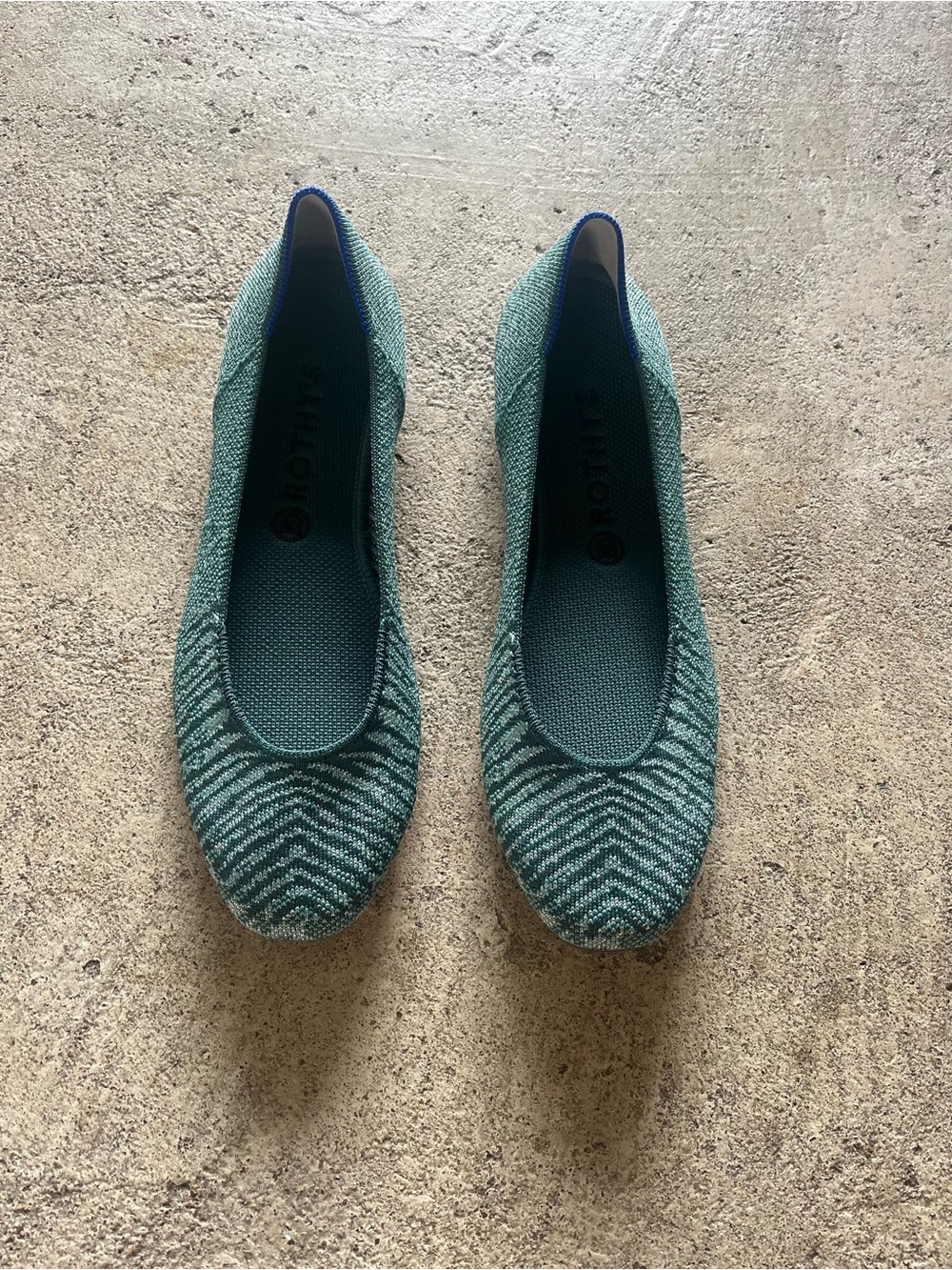 Rothy's Teal Knit Ballet Flats